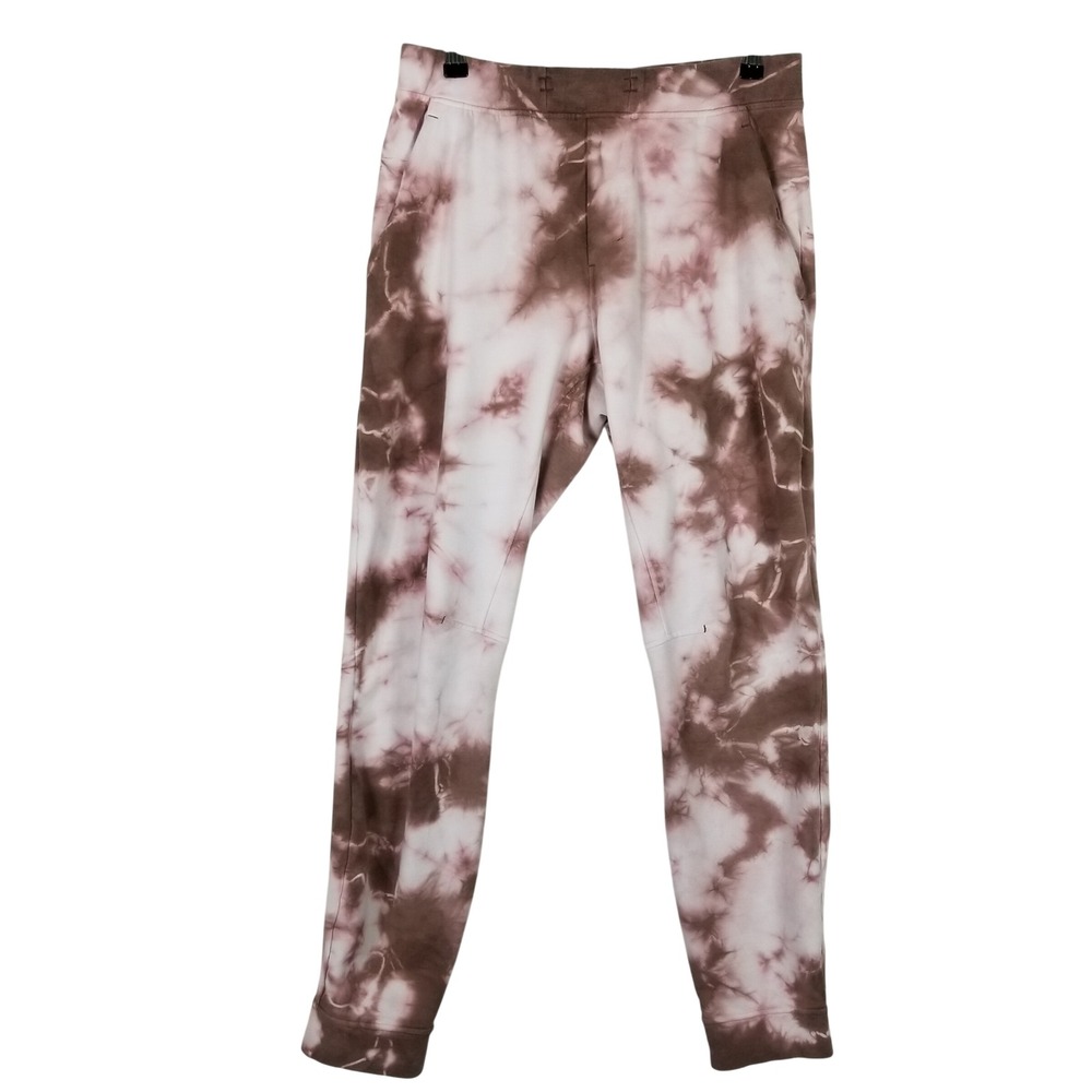 Lululemon Joggers Mens Medium Brown White Tie Dye City Sweat Fleece Pants 48